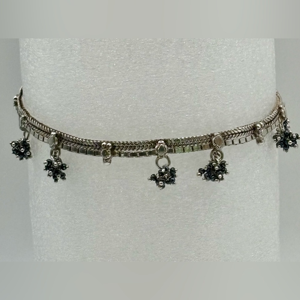 Indian Ankle Bracelet Sterling Silver - Picture 3 of 7
